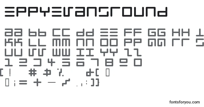 A fonte EppyEvansRound – alfabeto, números, caracteres especiais