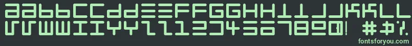 Czcionka EppyEvansRound – zielone czcionki na czarnym tle