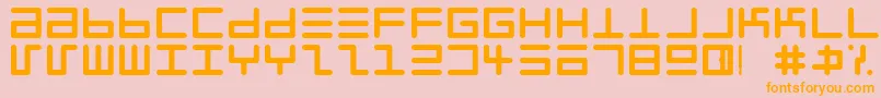 EppyEvansRound-fontti – oranssit fontit vaaleanpunaisella taustalla