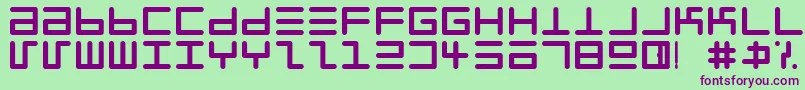 EppyEvansRound-fontti – violetit fontit vihreällä taustalla