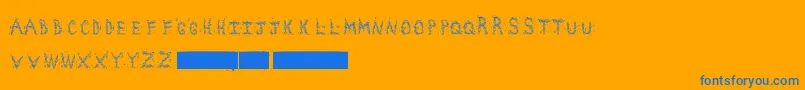ChaosSquares Font – Blue Fonts on Orange Background