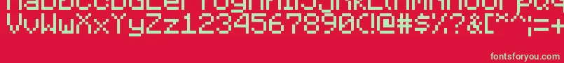 MinecraftiaRegular Font – Green Fonts on Red Background