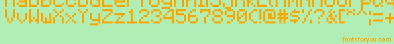 MinecraftiaRegular Font – Orange Fonts on Green Background