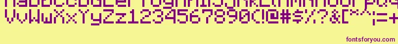 MinecraftiaRegular Font – Purple Fonts on Yellow Background