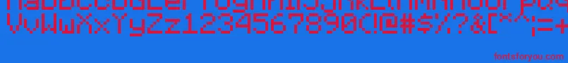 MinecraftiaRegular Font – Red Fonts on Blue Background