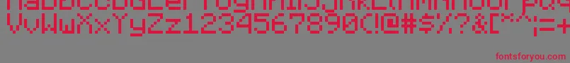 MinecraftiaRegular Font – Red Fonts on Gray Background