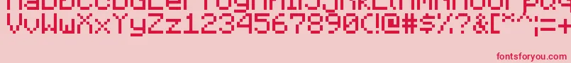 MinecraftiaRegular Font – Red Fonts on Pink Background