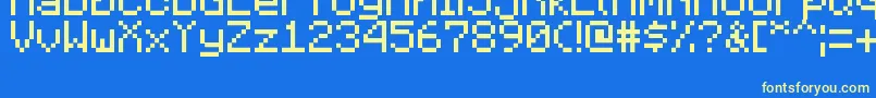 MinecraftiaRegular Font – Yellow Fonts on Blue Background