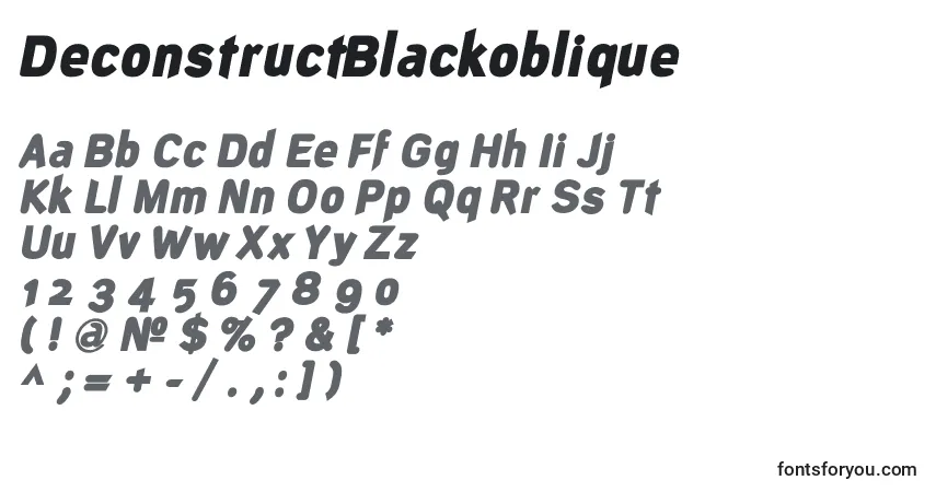 Schriftart DeconstructBlackoblique – Alphabet, Zahlen, spezielle Symbole