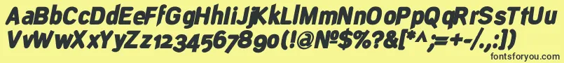 DeconstructBlackoblique Font – Black Fonts on Yellow Background