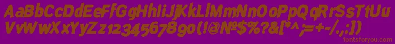 DeconstructBlackoblique Font – Brown Fonts on Purple Background
