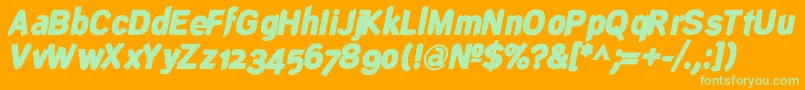 DeconstructBlackoblique Font – Green Fonts on Orange Background