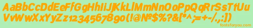 DeconstructBlackoblique Font – Orange Fonts on Green Background