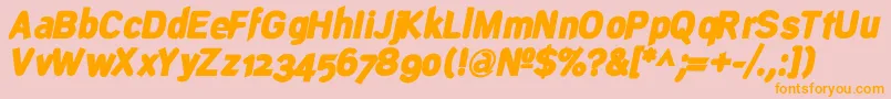 DeconstructBlackoblique Font – Orange Fonts on Pink Background