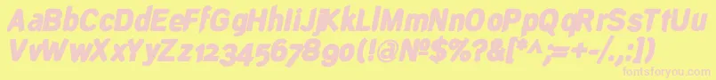 DeconstructBlackoblique Font – Pink Fonts on Yellow Background