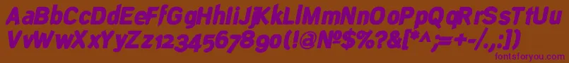 DeconstructBlackoblique Font – Purple Fonts on Brown Background