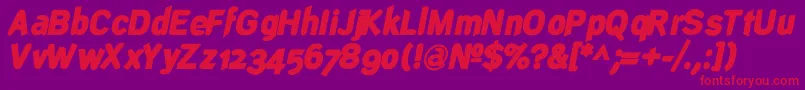 DeconstructBlackoblique Font – Red Fonts on Purple Background