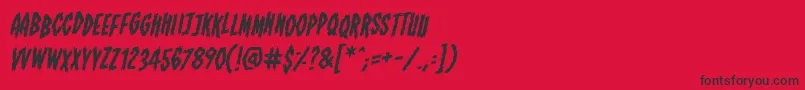 フォントShallowgravebbItal – 赤い背景に黒い文字