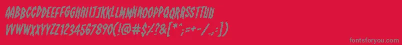フォントShallowgravebbItal – 赤い背景に灰色の文字
