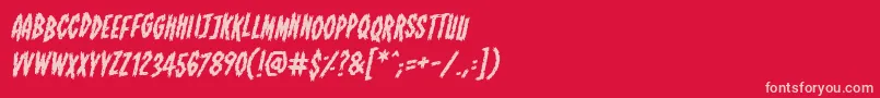 ShallowgravebbItal Font – Pink Fonts on Red Background
