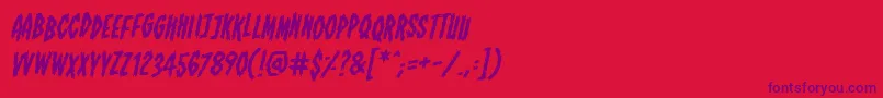 ShallowgravebbItal Font – Purple Fonts on Red Background