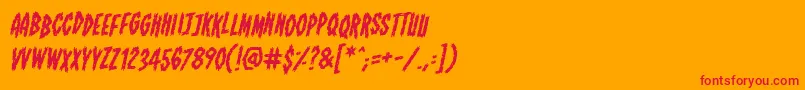 フォントShallowgravebbItal – オレンジの背景に赤い文字