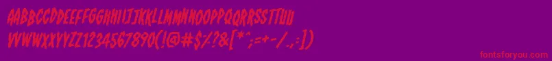 ShallowgravebbItal Font – Red Fonts on Purple Background