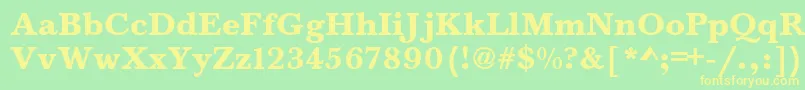BaskervaldadfstdHeavy Font – Yellow Fonts on Green Background