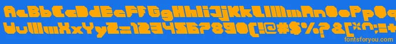 CortenClosedfatitalicalt Font – Orange Fonts on Blue Background