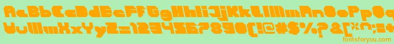 CortenClosedfatitalicalt Font – Orange Fonts on Green Background