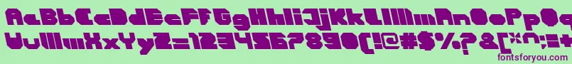 CortenClosedfatitalicalt Font – Purple Fonts on Green Background