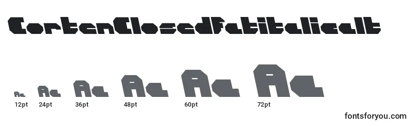 CortenClosedfatitalicalt Font Sizes