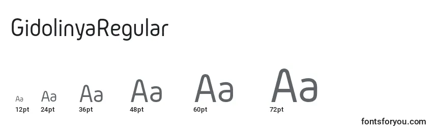Размеры шрифта GidolinyaRegular (96807)