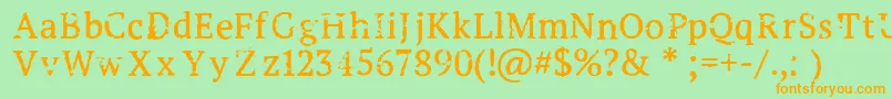 Creepshow Font – Orange Fonts on Green Background