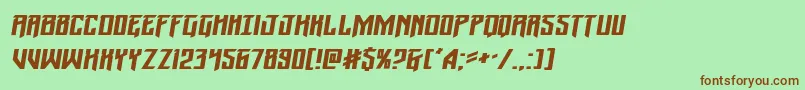 Wintersolsticeexpandital Font – Brown Fonts on Green Background