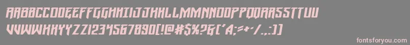 フォントWintersolsticeexpandital – 灰色の背景にピンクのフォント