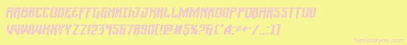 フォントWintersolsticeexpandital – ピンクのフォント、黄色の背景