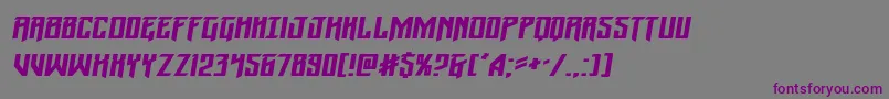 Шрифт Wintersolsticeexpandital – фиолетовые шрифты на сером фоне