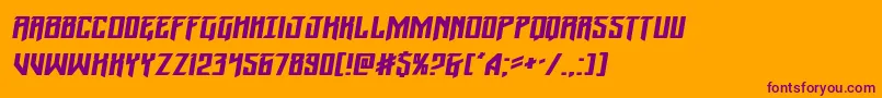 フォントWintersolsticeexpandital – オレンジの背景に紫のフォント