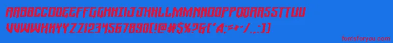 フォントWintersolsticeexpandital – 赤い文字の青い背景