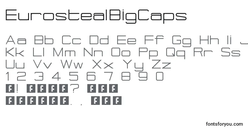 Schriftart EurostealBigCaps – Alphabet, Zahlen, spezielle Symbole