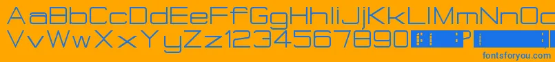 Więcej informacji o czcionce EurostealBigCaps Czcionka EurostealBigCaps – niebieskie czcionki na pomarańczowym tle