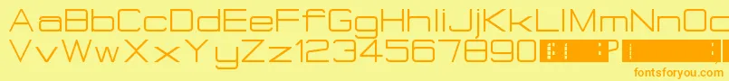 Fonte EurostealBigCaps – fontes laranjas em um fundo amarelo