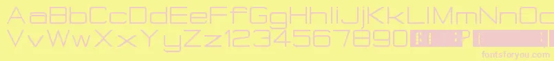 Fonte EurostealBigCaps – fontes rosa em um fundo amarelo
