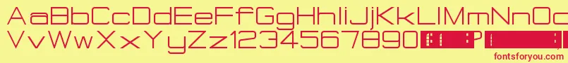 EurostealBigCaps Font – Red Fonts on Yellow Background