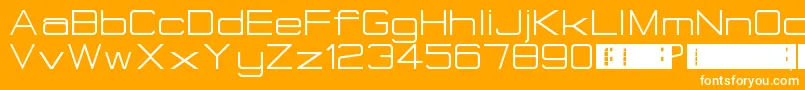 Czcionka EurostealBigCaps – białe czcionki na pomarańczowym tle