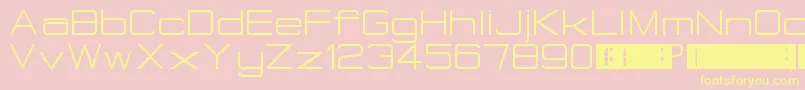 EurostealBigCaps-Schriftart – Gelbe Schriften auf rosa Hintergrund
