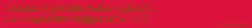 Fmcoinout Font – Brown Fonts on Red Background