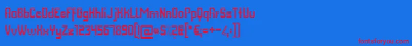 Fmcoinout Font – Red Fonts on Blue Background