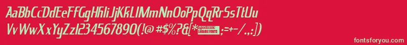 Kingrici Font – Green Fonts on Red Background